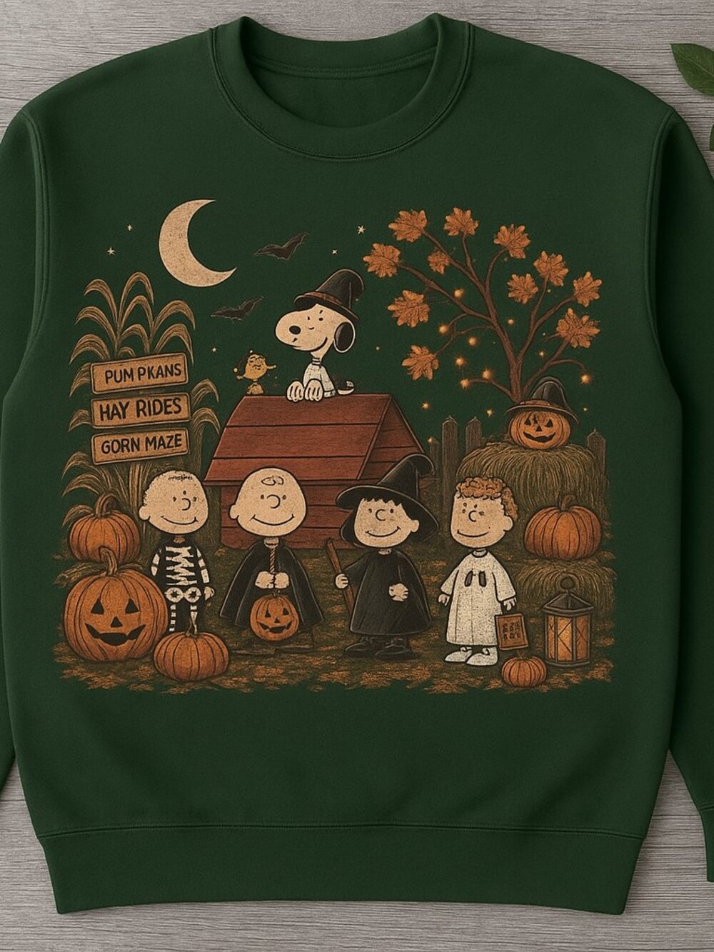 Halloween Peanuts Snoopy & Friends Pumpkin Fall Graphic Sweatshirt Cozy Spooky
